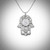 Personalized Initial Silver Hamsa Necklace