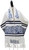 Embroidered Tallit Set - Jerusalem in Silver and Blue