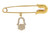 10K Yellow Gold Safety Pin with Hamsa Charm