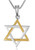 925 Sterling Silver & Gold Plated Interlocked Star of David Necklace