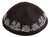 Embroidered Raw Silk Black Kippah