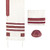 Embroidered Tallit Set with Maroon Stripes