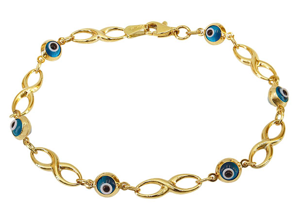 Black Lava Stone and Evil Eye Bracelet — Parthpooja