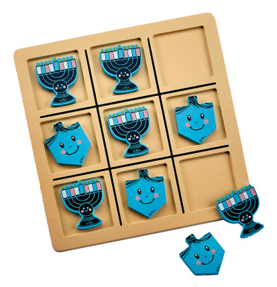 Hanukkah Wood Tic Tac Toe Game - YourHolyLandStore