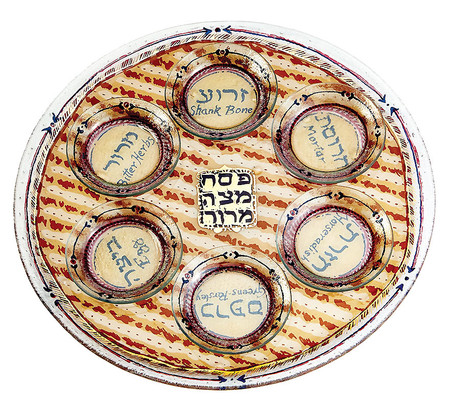 Passover Seder Plate Set - Matzah Design - YourHolyLandStore