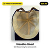 Inside of the navy Brainstormer Trivia cap, showing the soft hoodie-style lining for extra warmth