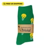 Green Brainstormer Trivia light-bulb socks in a kraft gift band
