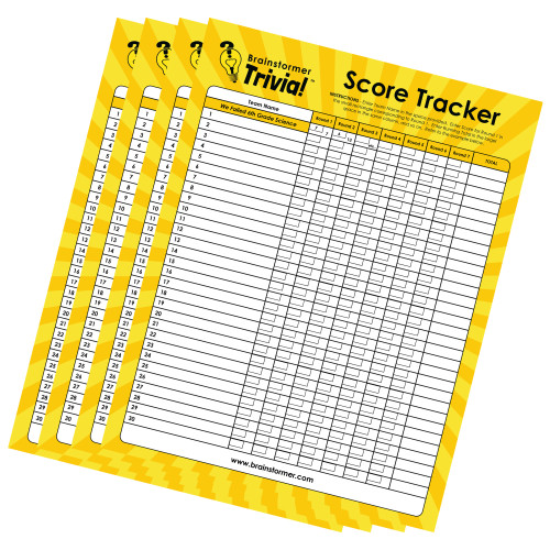 Score tracker cards (for host) - Brainstormer Trivia Store