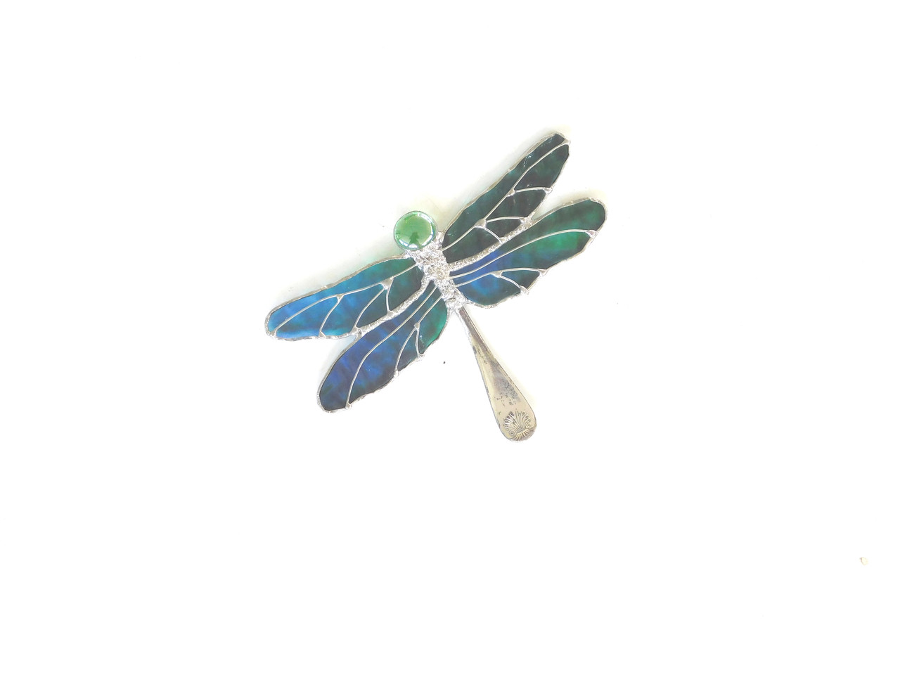 Antique Spoon w Stained Glass Dragonfly Swanky Glass