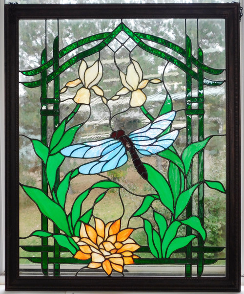 Dragonfly Stained Glass Panel