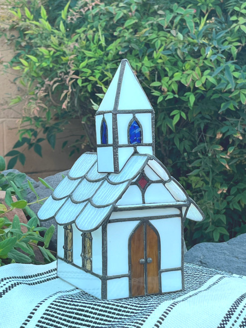 stained glass 3D country church