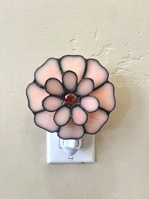 stained glass 3D peony night light
