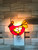stained glass red chicken nightlight