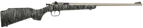 Crickett KSA2444 Gen2  Youth 22 LR 1rd 16.13" Stainless Single Shot Barrel, Stainless Steel Receiver, Black w/White Webbing Fixed Synthetic Stock                                                       