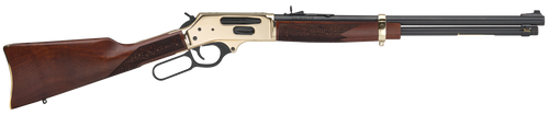 Henry H0243030 Side Gate  Full Size 30-30 Win 5+1 20" Blued Steel Barrel, Polished Brass Receiver, American Walnut Stock Right Hand                                                                     