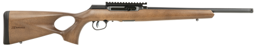 Savage Arms 47247 A Series Timber 22 LR 10+1 18" Black Threaded Barrel, Black Picatinny Rail Steel Receiver, Woodgrain Fixed Thumbhole Stock                                                            