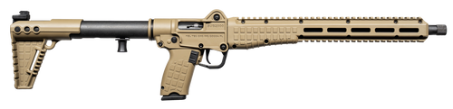 Kel-Tec SUB2K10GLKTAN SUB2000 Gen3 10mm Auto 15+1 16.15" Black Threaded Barrel, Tan Picatinny Rail Receiver, M-LOK Handguard, Rotating Forend, 3 Position Adj Tan Polymer Stock, Glock 20 Grip          