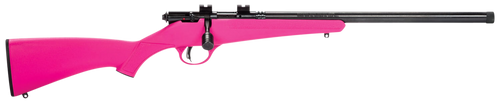 Savage Arms 13835 Rascal FLV-SR Youth 22 LR 1rd 16.12" Matte Blued Heavy Barrel, Matte Blued Carbon Steel Receiver, Pink Synthetic Stock, Right Hand                                                    