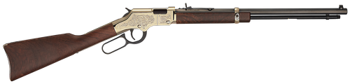 Henry H004D4 Golden Boy Deluxe 4th Edition 22 Short, 22 Long or 22 LR, 16 LR/21 Short Capacity, 20" Blued Octagon Barrel, Engraved Brasslite Rec, American Walnut Stock, Ad. Buckhorn Sights            