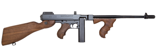 Thompson T114 1927A-1 Deluxe 45 ACP Caliber with 16.50" Barrel, 20+1 Capacity (Stick), Blued Metal Finish, American Walnut Stock Wood Grip Fixed Compensator Right Hand                                 