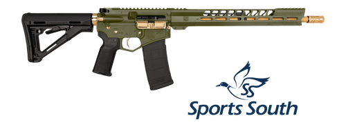 Diamondback DB175AK802 DB15  Sports South Exclusive 5.56 NATO 30+1 16" Gold Cerakote Threaded Barrel, Green Cerakote w/Gold Accents Aluminum Receiver w/Picatinny Rail, M-LOK Handguard, Magpul MOE Blac