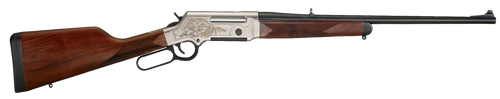Henry H014D308 Long Ranger Deluxe Full Size 308 Win 4+1 20" Blued Steel Barrel, Engraved Nickel-Plated w/24K Gold Inlay Steel Receiver, American Walnut Stock Right Hand                                