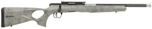 Savage Arms 70218 B Series TimberLite 22 LR 10+1 18" Carbon Fiber Threaded Barrel, Matte Black Picatinny Rail Carbon Steel Receiver, Gray w/Black Webbing Fixed Thumbhole Synthetic Stock               