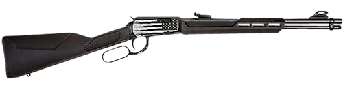 Rossi RL22W201SYEN18 Rio Bravo  Full Size, Lever Action 22 WMR 12+1, 20" Polished Black Steel Barrel, Polished Black w/Lighting US Flag Engraving Steel Receiver, Black Fixed Stock, Right Hand         