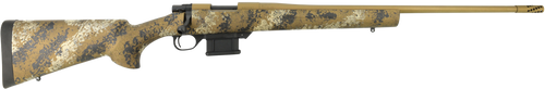 Howa HMFN22ARCSE 1500 Fence Line 22 ARC 5+1 22" Flat Dark Earth Cerakote Threaded Barrel, Flat Dark Earth Cerakote Aluminum Drilled & Tapped Receiver, Scorched Earth Camo Fixed Synthetic Stock, Right 