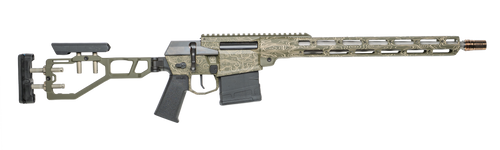 Cnc Firearms CNCQTOPO-G Q Fix 308 Win 16" Threaded Barrel, Green/Tan Topographic Receiver w/Picatinny Rail, Adjustable Folding Stock, AR Grip                                                           