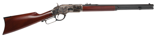 Cimarron CA281 1873 Short Full Size 45 Colt (Long Colt) 10+1 20" Blued Octagon Barrel, Color Case Hardened Stainless Steel Receiver, Walnut Fixed Stock, Right Hand                                     