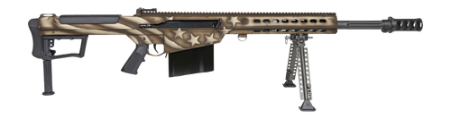 Barrett 20153 M107A1 America 250 50 BMG 10+1 Black Fluted Barrel, Receiver w/Picatinny Rail, QD BiPod Forend, M-LOK Handguard, Black Polymer Grip                                                       