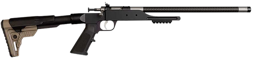 Keystone KSA2185 Precision 6061 22 LR Single Shot 16.12" Carbon Fiber Threaded Barrel, Black Anodized Picatinny Rail Aluminum Receiver, Black/FDE Adj Buffer Tube Style Butt Stock, Right Hand          