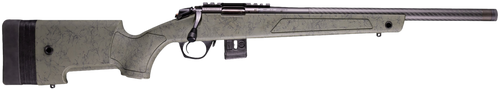 Bergara Rifles BMR012 BMR-X Carbon Fiber 17 HMR 10+1 18" Carbon Fiber Threaded Barrel, Black Cerakote Picatinny Rail Steel Receiver, Adj LOP Black w/Green Webbing Synthetic Stock                      