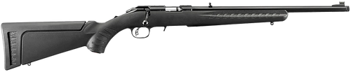 Ruger 8312 American Rimfire Full Size 17 HMR 9+1 18" Satin Blued Threaded Barrel & Alloy Steel Receiver w/Integral Scope Mount, Black Fixed Synthetic Stock, Right Hand                                 