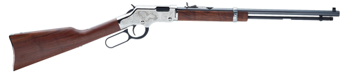 Henry H004SE2 Golden Boy Silver Eagle 2nd Edition 22 Short, 22 Long or 22 LR Caliber with 16 LR/21 Short Capacity, 20" Blued Barrel, Nickel-Plated Metal Finish & American Walnut Stock Right Hand (Full