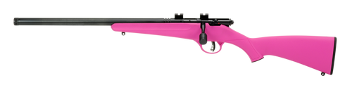 Savage Arms 13842 Rascal FLV-SR Youth 22 LR 1rd 16.12" Matte Blued Heavy Barrel, Matte Blued Carbon Steel Receiver, Pink Synthetic Stock, Left Hand                                                     