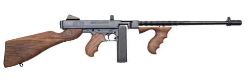 Thompson T5100D 1927A-1  45 ACP Caliber with 16.50" Barrel, 20+1 Capacity (Stick), 100+1 Capacity (Drum), Blued Metal Finish, American Walnut Stock Wood Grip Right Hand                                