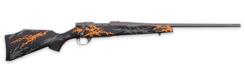 Weatherby VYH222RR2B Vanguard Hunter Compact 22-250 Rem 4+1 20" + 2" Tungsten Cerakote Threaded Barrel, Tungsten Cerakote Drilled & Tapped Receiver, Black w/Gray & Orange Accents Monte Carlo Polymer S