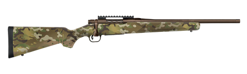 Mossberg 28275 Patriot  Compact 22-250 Rem 5+1 18" Patriot Brown Cerakote Threaded Bull Barrel, Patriot Brown Cerakote Steel Receiver w/Picatinny Rail, MultiCam Fixed Synthetic Stock                  