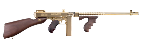 Thompson T150DTG 1927A-1 Deluxe 45 ACP Caliber with 16.50" Barrel, 20+1 Capacity (Stick), 50+1 Capacity (Drum), Titanium Gold Metal Finish, American Walnut Stock Wood Grip Right Hand                  