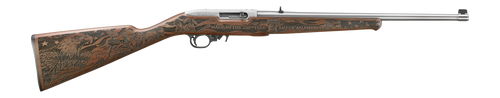 Ruger 32038 10/22 250th Anniversary 22 LR 10+1 18.50" Stainless Steel Barrel, Engraved Satin Stainless Steel Drilled & Tapped Receiver, American Walnut Fixed Engraved Altamont Stock                   