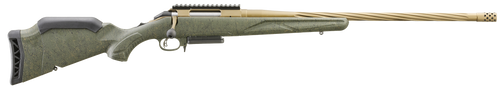 Ruger 46946 American II Predator Full Size 6.5 PRC 3+1 22" Burnt Bronze Cerakote Spiral Fluted Threaded Barrel & Alloy Steel Receiver w/Picatinny Rail, Green Splatter Adj LOP Synthetic Stock          