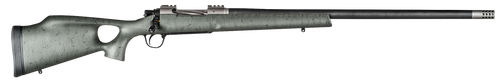 Christensen Arms CA10269815322 Summit TI  Full Size 28 Nosler 3+1, 26" Natural Titanium Steel Threaded Barrel, Natural Titanium Aluminum Receiver, Green w/Black Webbing Fixed Thumbhole Stock          
