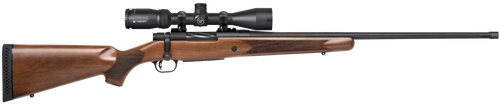 Mossberg 28237 Patriot w/Optic Full Size 6.5 PRC 4+1 24" Matte Blued Fluted Threaded Barrel, Matte Blued Drilled & Tapped Receiver, Walnut Fixed Stock, Vortex Crossfire II 3-9x40mm Scope, Right Hand  