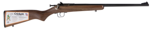 Crickett KSA2338 Youth  22 WMR 1rd 16.12" Barrel & Receiver, Fixed Front/Adjustable Rear Peep Sights, Walnut Stock w/11.5" LOP, Rebounding Firing Pin Safety                                            