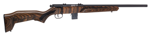 Savage Arms 96637 93R17 Minimalist Full Size 17 HMR 10+1 18" Matte Black Threaded Carbon Steel Sporter Barrel, Matte Black Carbon Steel Receiver, Boyd's Minimalist Natural Brown Laminate Stock, Right 