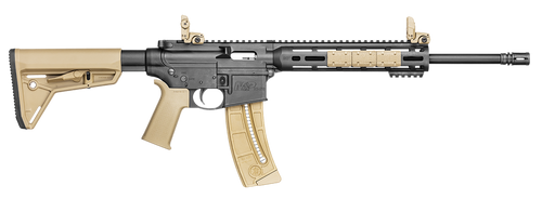 Smith & Wesson 10210 M&P 15-22 Sport 22 LR 25+1 16.50" Carbon Steel Barrel, Black Metal Finish, Adjustable Magpul MOE SL Flat Dark Earth Stock, Magpul Folding MBUS Sights, Magpul M-Lok Mounting System