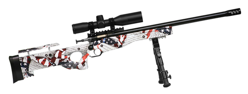 Crickett KSA2153 Precision Complete Package Youth 22 LR 1rd 16.12" Threaded Bull Barrel w/Muzzle Brake, Thumbhole Amendment Synthetic Stock w/Adjustable Cheek Comb, 10 3/8"- 11 1/8" LOP Includes 4x28 