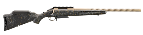 Ruger 46973 American II Prairie Full Size 6.5 Creedmoor 3+1 20" Smoked Bronze Cerakote Spiral Fluted Threaded Barrel & Alloy Steel Receiver w/Picatinny Rail, Black Splatter Adj LOP Synthetic Stock    